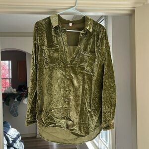 Anthropology pilcro velvet shirt